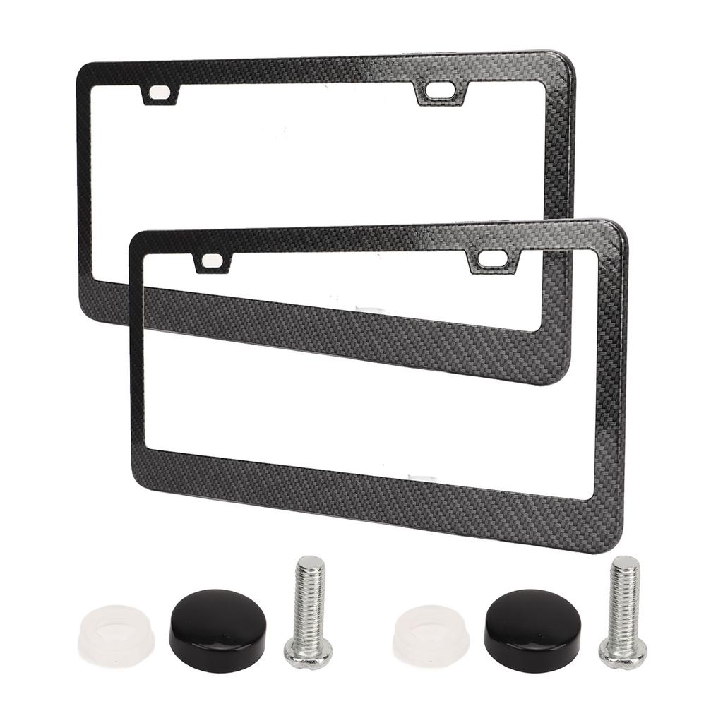 2 Stück Kennzeichenhalter Carbonfaser-Stil Vorne und Hinten Auto Kennzeichenabdeckungen Für Fahrzeuge