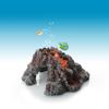 Aquarium Resin Volcano Rockery with Oxygen Pump Attachment - Home Decor Ornament for Fish Tanks