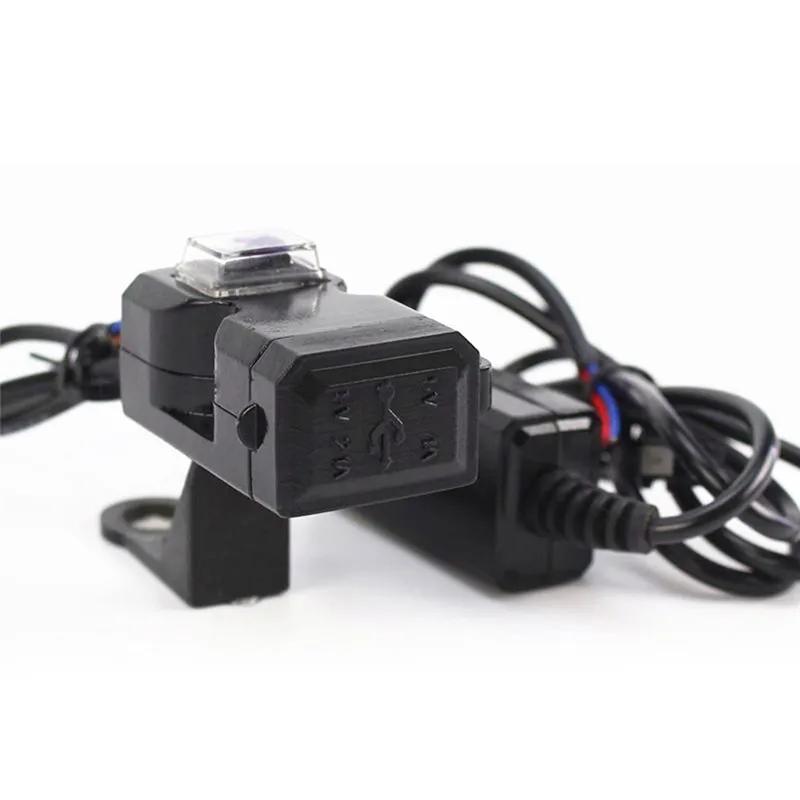 Motorbike Charger Adapter Power Supply Socket for Phone Motorcycle GPS MP4 Dual USB Port 12V Waterproof Handlebar
