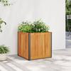 Plant Pot 45x45x44 cm Solid Acacia Wood and Steel