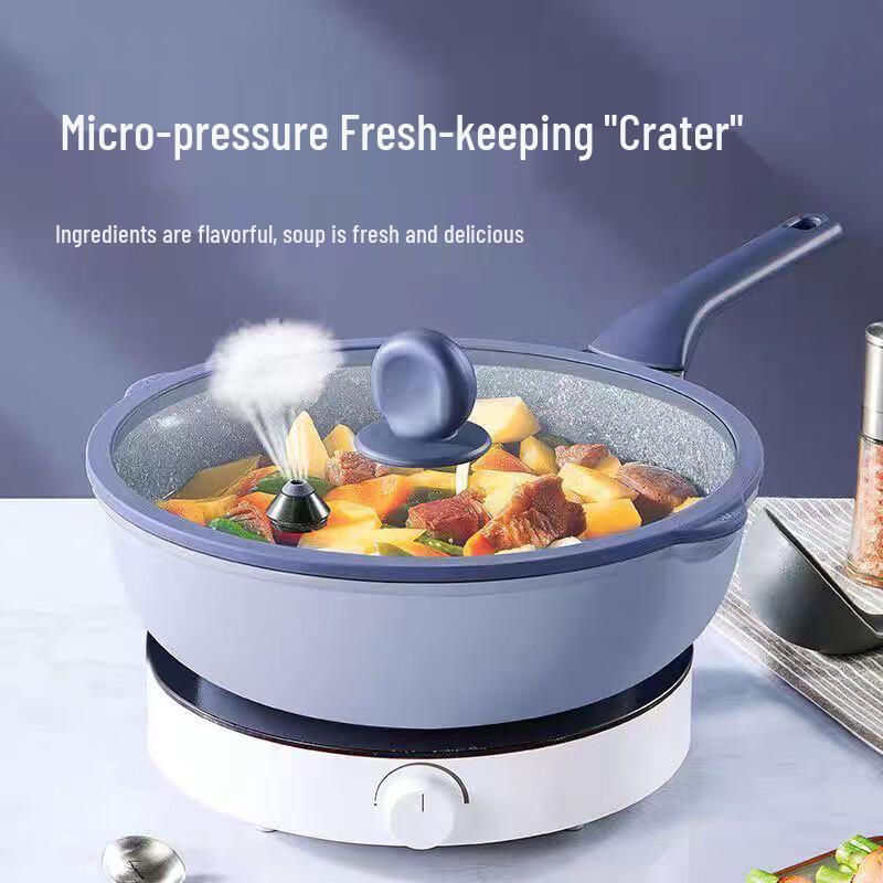 Chui Da Huang 34cm Micro-pressure Maifan Stone Non-stick Wok