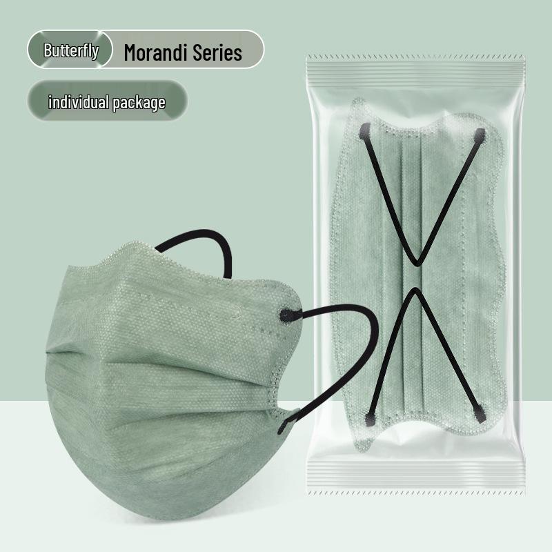 3D Butterfly Beauty Breathable Mask with Eye Corner Protection - Disposable Morandi Macaron.