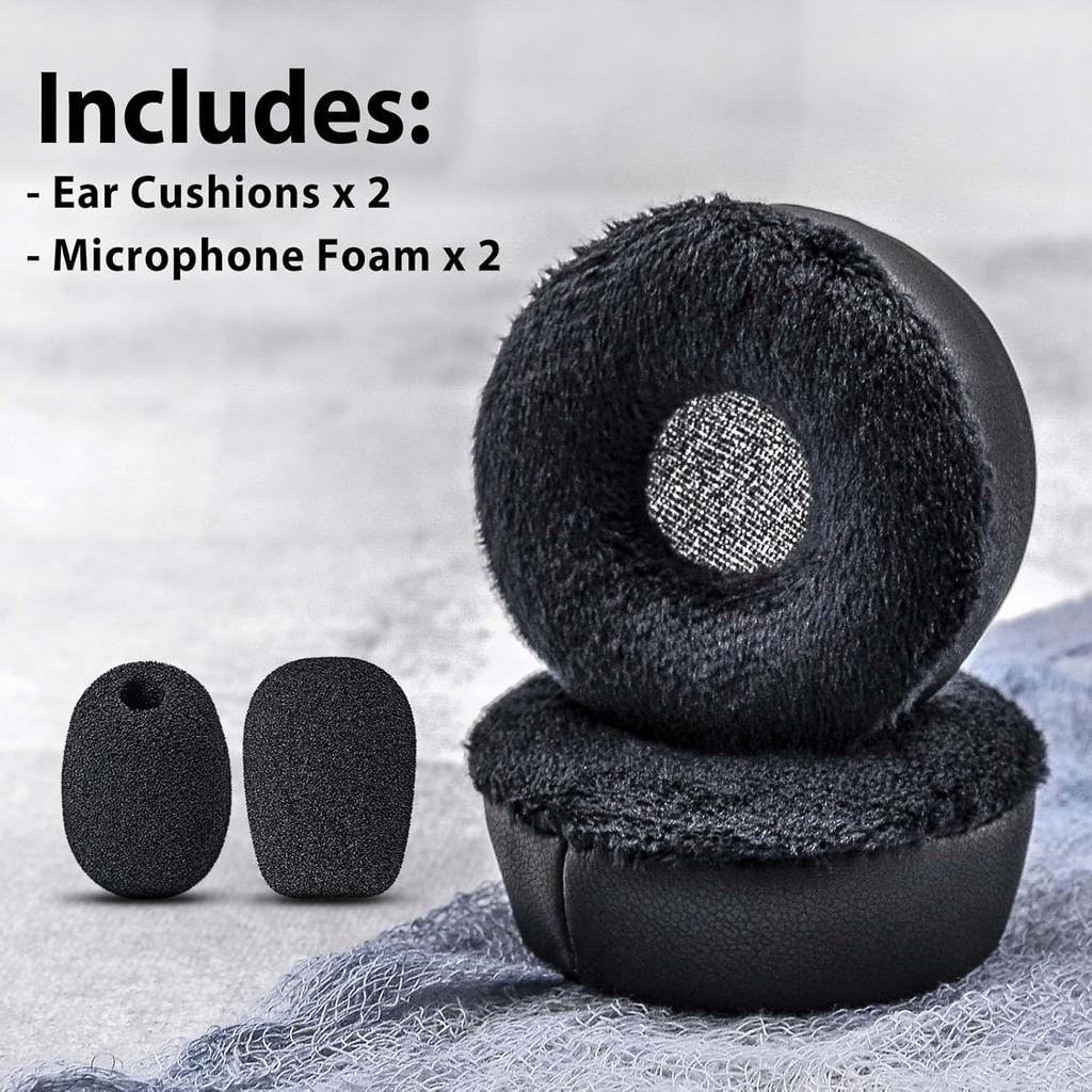 Engage 75 Earpads - Compatible with Engage 75/65 Headset I Hybrid Velour Replacement Ear Cushions with Microphone Foam - NOT FIT Engage Convertible