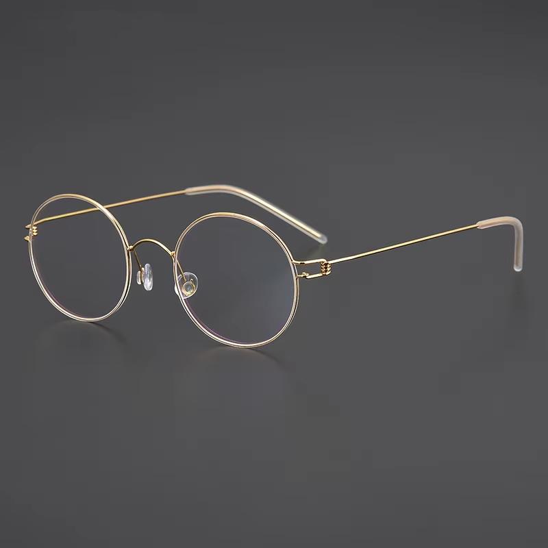 

46 Small Titanium Round Glasses Frame Men Ultrlight Screwless Eyeglasses Denmark Brand Fashion Designer Morten Spectacle Frames золотой