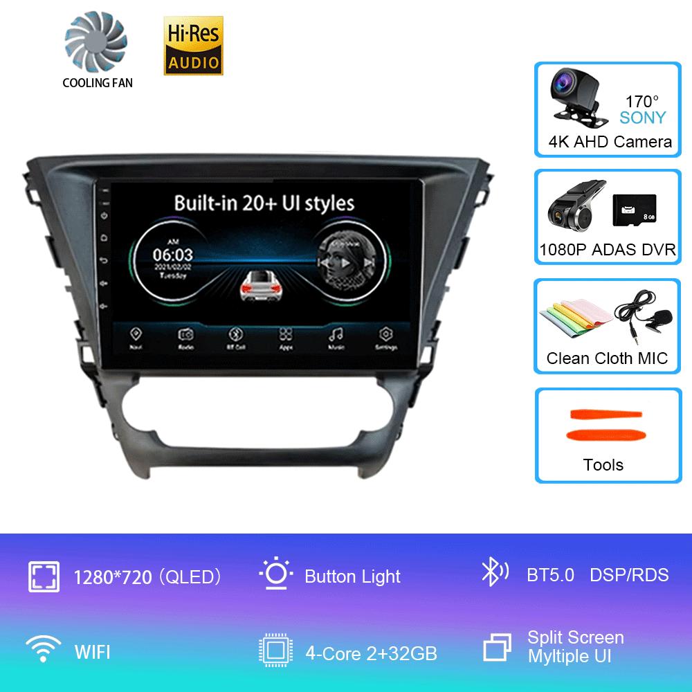For Toyota Avensis 2018 2019 2020 Car Radio Multimedia System Navigation GPS Stereo CD Player Android 14 Auto BT No 2 Din DVD