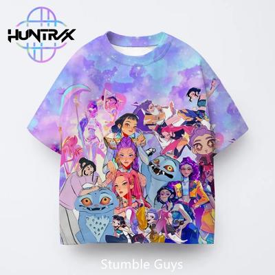 Kpop Demon Hunters 3D Cartton Short Sleeve Kids Casual Fashion Summer Boys Girls T-Shirt Anime Clothes