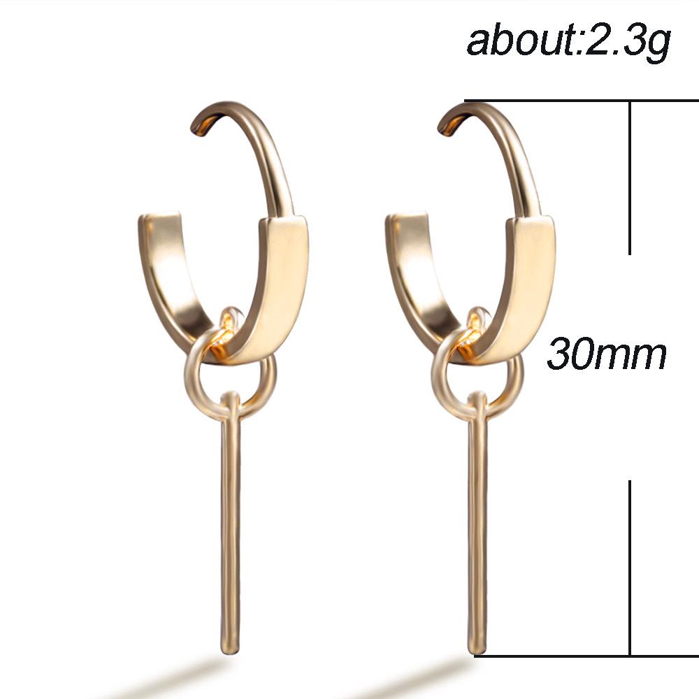Modische Schlichte Metallohrringe Damen Modenschau Vielseitige Ohrringe Trendiger Ohrschmuck