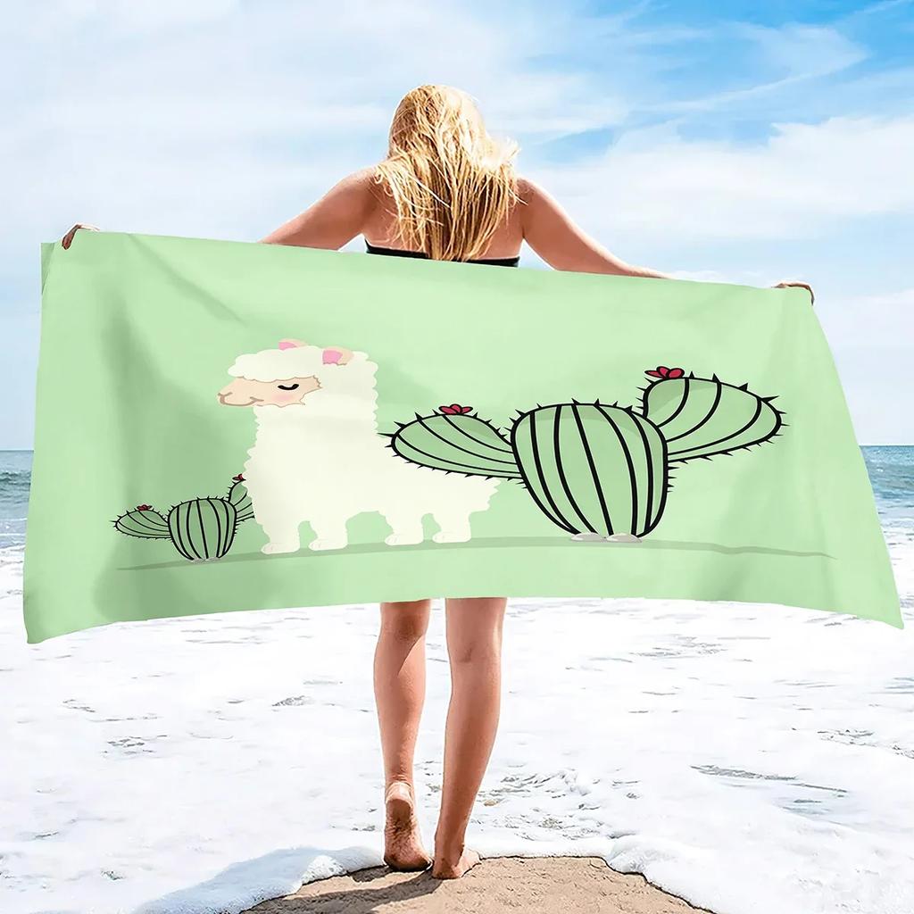 Alpaka Übergroßes Mikrofaser Pool Sandfest Strandtuch Schnell Schnell Trocknend Sandfrei Proof Handtuch Extra Groß Reise Decke Für Kinder