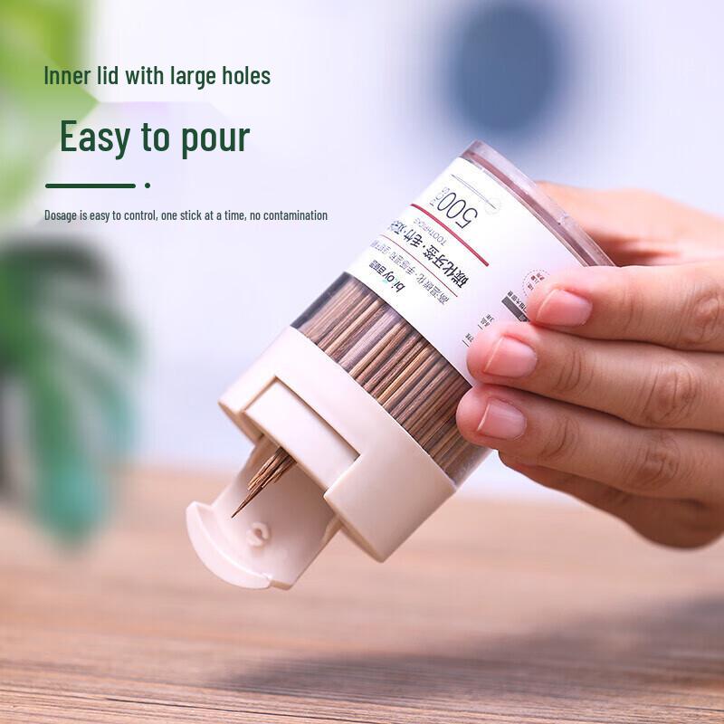 Bai Cao Yuan Carbonized Bamboo Toothpicks with Flip-Top Dispenser