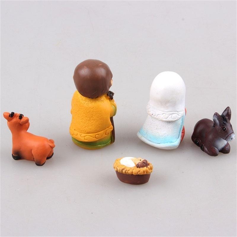 Resin Craft Nativity Scene Table Decors For Festival And Spiritual Home Setting