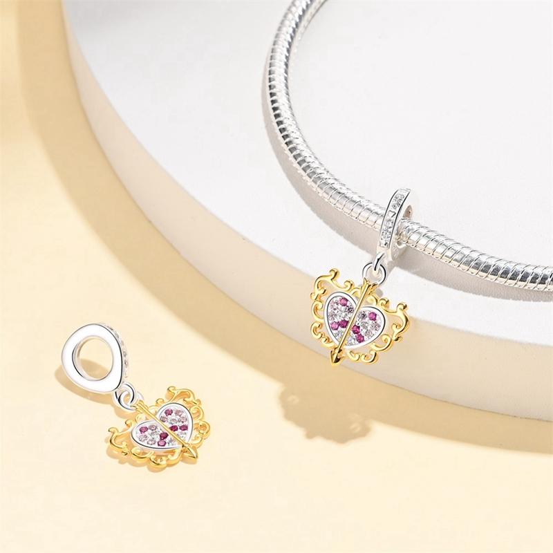 100% Copper Charms Pendants Fit Original Bracelet Diy Beads Dog Love Letter Cupid Love Lock Angel Butterfly