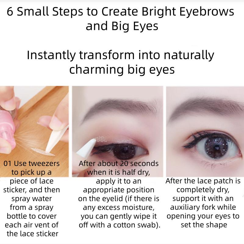 Lace Mesh Eyelid Strips – Self-Adhesive Olive Tone Eye Lift Tape, Breathable Floral Cut Design, No Glue Needed, Roll Format for Custom Fit