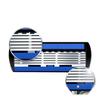 6-Layer Manual Men's Razor with Stainless Steel Handle and Blue & White Porcelain Blade