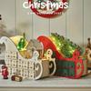 1 buc Calendar Advent Săniuță din Lemn cu LED, Festiv, Calendar de Numărătoare Inversă pentru Crăciun cu Om de Zăpadă, Funcționează pe Baterii, Decorațiuni de Crăciun Iarna de Poveste