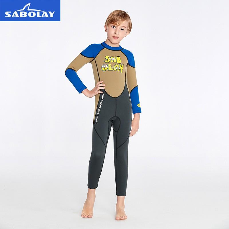 Kids 2mm Neoprene Full Body Wetsuit Swimming Surfing Diving Warm Winter Water Sports Gear