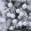 12pcs 6cm Christmas Tree Ball Pendant Flocked Xmas Tree Ornaments Christmas Spheres  New Year Noel