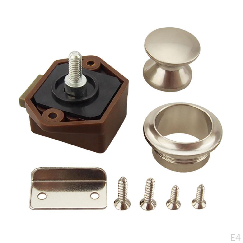 25mm Keyless Push Button Type Lock Furniture Drawer Cupboard Door Yacht Cabinet Latch Knob for Boat