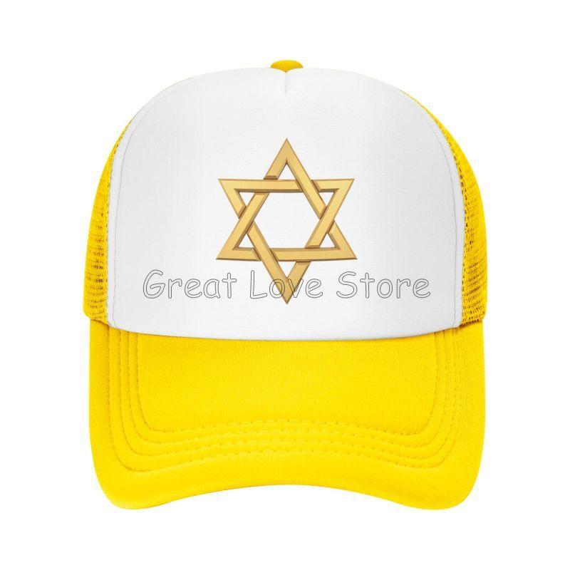 Star of David Print Mesh Baseball Caps Summer Fashion Breathable Snapback Hats Sun Protection Hats Adjustable Snapback Cap