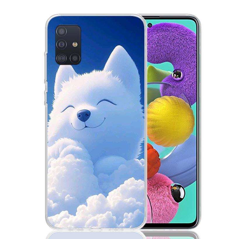 

Sunny Clouds Teddy Bear Phone Case for Samsung Galaxy A52 A51 A50S A12 A22 A32 A72 A10S A30S A31 A71 Note 20 Ultra 10 Plus S10 G Samsung A52
