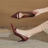 735 temperament bow hollow pointed head thin heel women's versatile high heels sexy girl shallow mouth fashion women's shoes