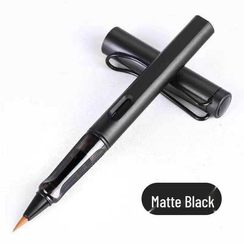 Plnitelný štětcový fix - Kaligrafické plnicí pero s jemným hrotem z vlčí srsti pro běžné písmo a kopírování súter