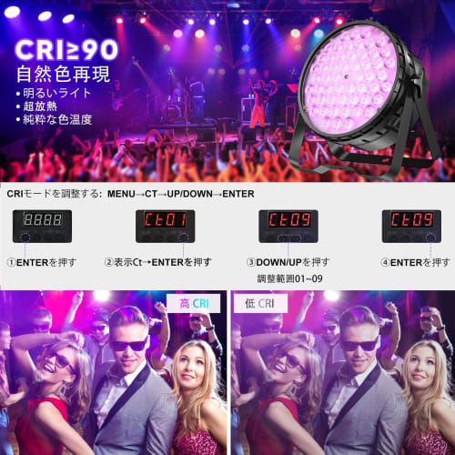 BETOPPER 54x4W 4-in-1 RGBW LED Stage Light, CRI/RA>92, High CRI, 5000 Lumens, Spotlight, Dimmable, Disco Light, Par Light, DJ Light, Party Light, Kara