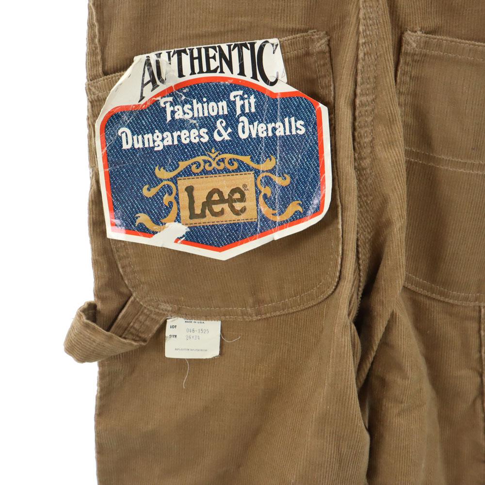 unused Lee 80s Vintage deadstock with flasher Corduroy Overall w26 beige Women Used