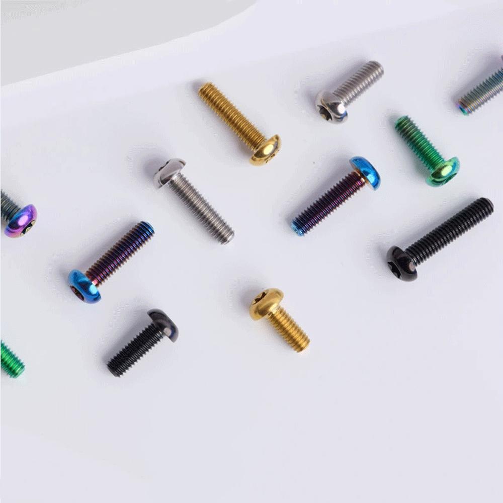 Multiple Color M3 x 6 8 10 12 15mm GR5 Titanium Alloy A2 T25 Torx Button Head D5.5mm Screw Bolt For Road bike