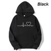 New Women's Casual Hoodie Autumn/winter Heartbeat Print Men's Loose Hoodie Couple Sweatshirt Women's Hoodie Top Streetwear