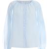Shop   Women Banding Round Neck Raglan Sheer Stripe Shirt Blouse Ivory Ean Wbl 1
