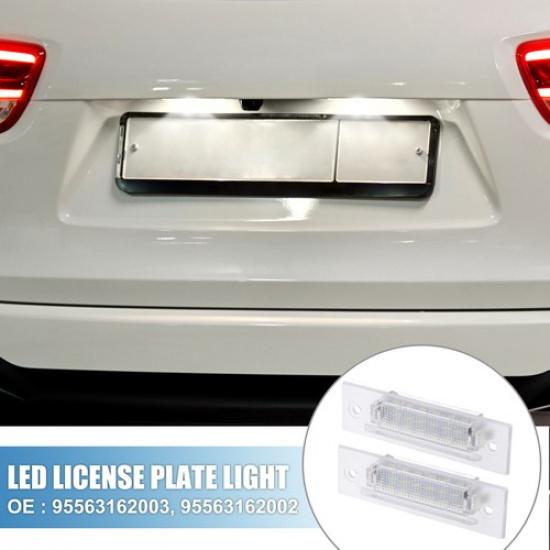 2pcs 6500K White LED License Plate Light for PORSCHE Boxster 986 1999-2004