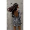 Women Sequin Backless Bodycon Mini Dress For Evening Cocktail Party