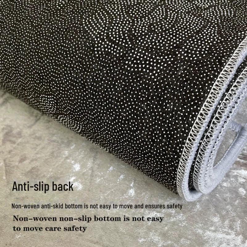 Solid Color Velvet Diamond Floor Mat: Gold, Non-Slip, Thickened with Tassels