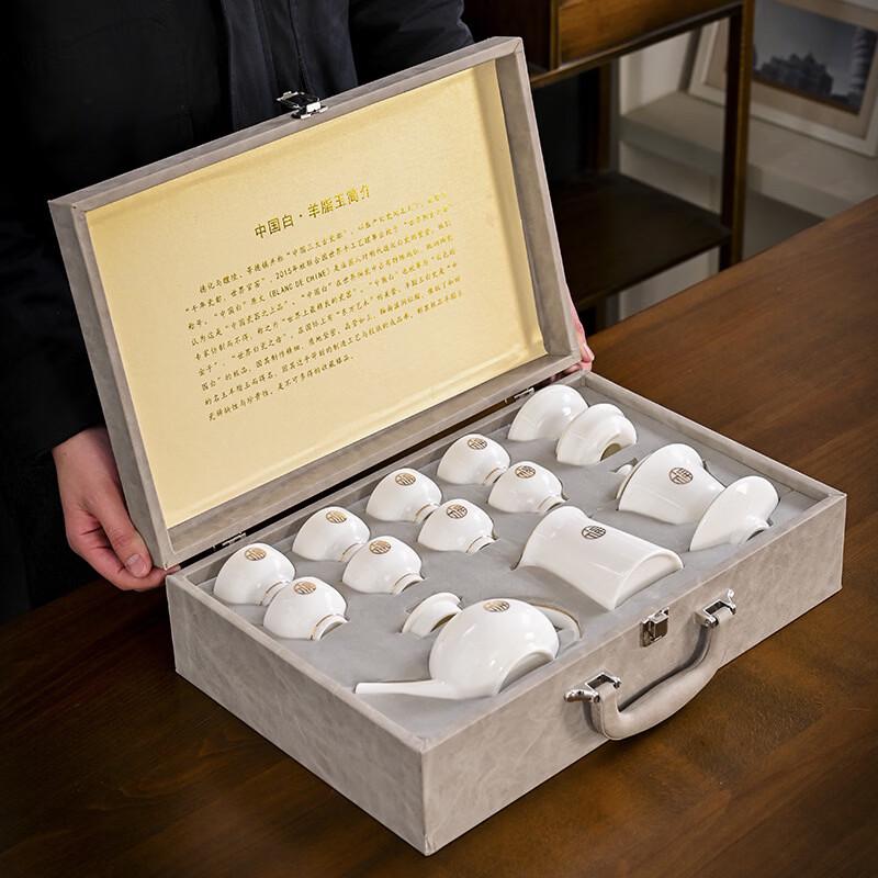 Chaxun Mutton Fat Jade White Porcelain Gongfu Tea Set