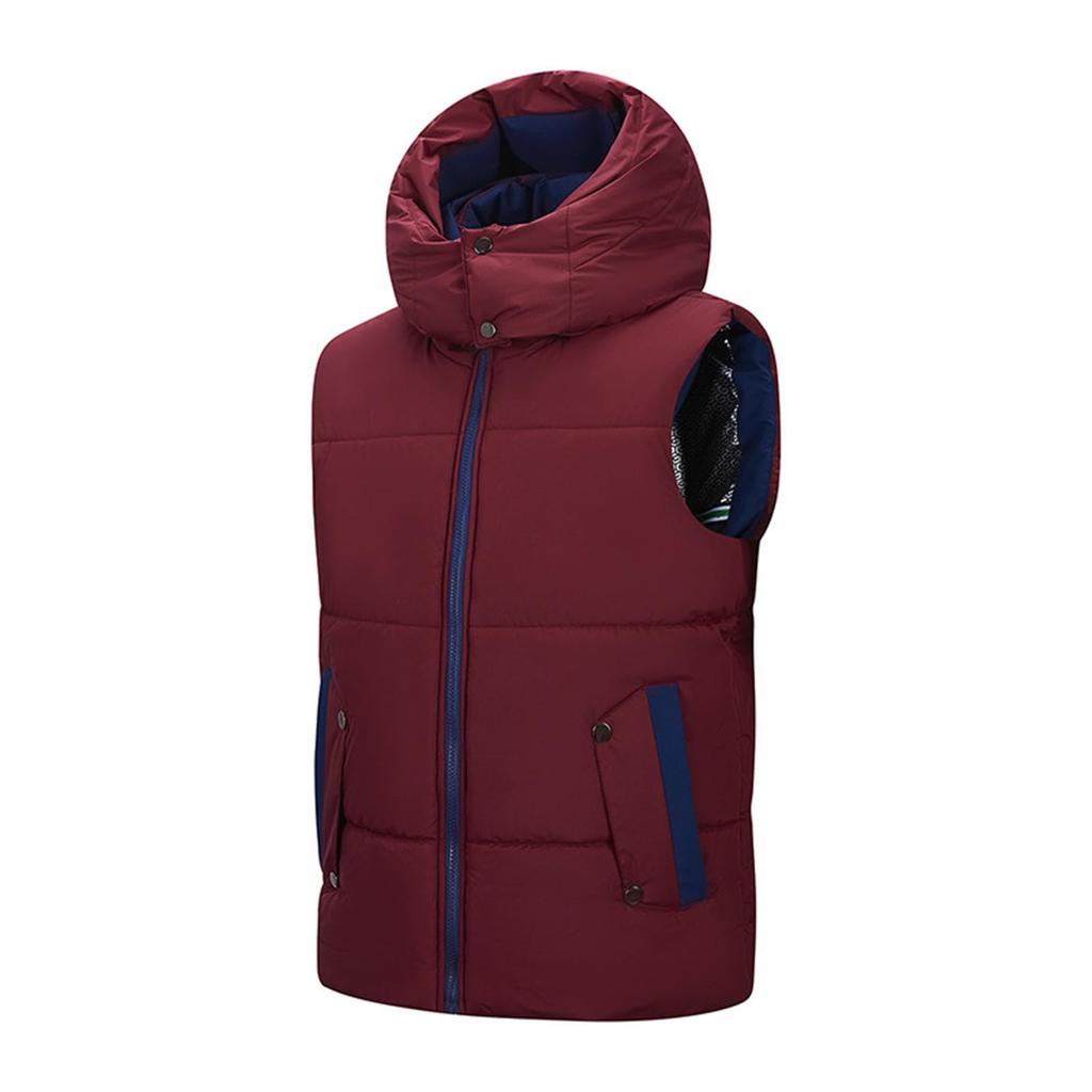 Men's Outdoor Casual Hooded Waterproof Vest, Loose Waistcoat With Cotton And Thick Warm Jacket