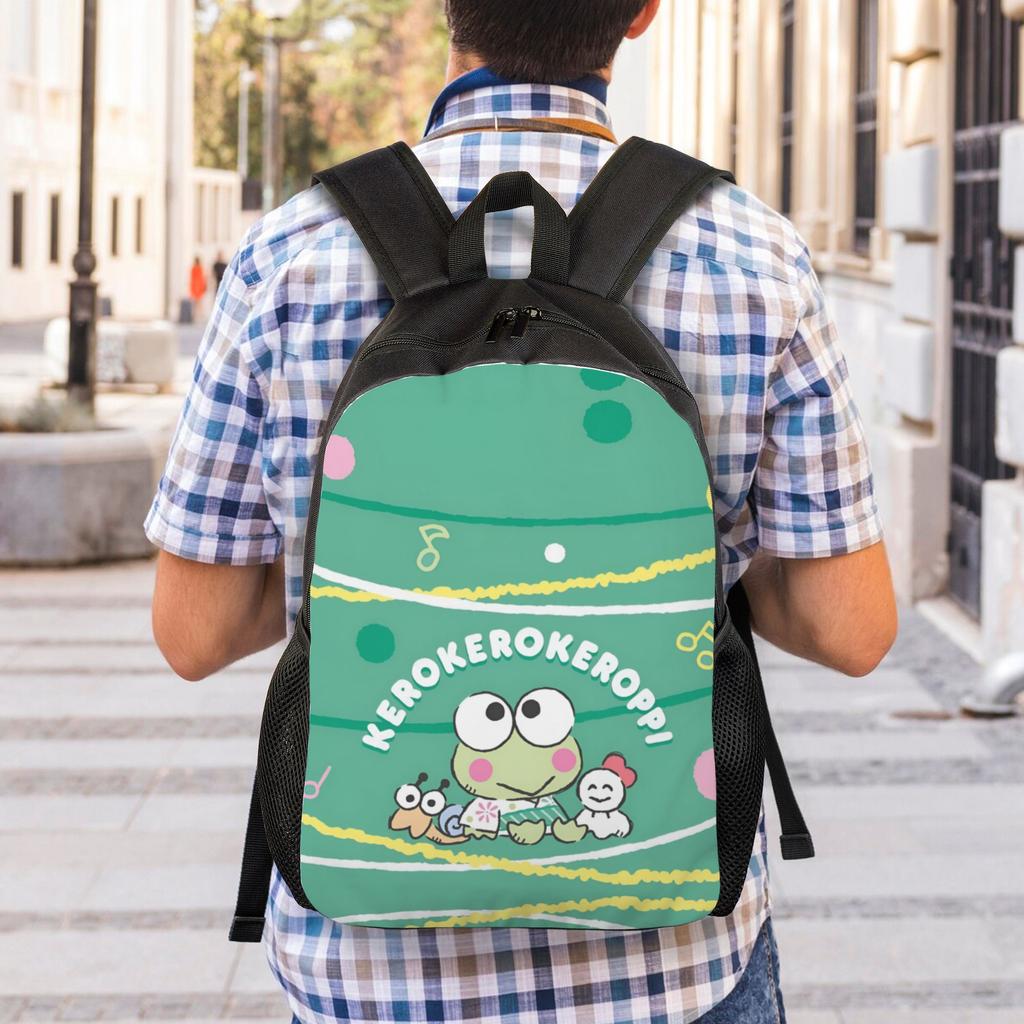 K-KeroKeroKeroppies Backpack for Women Men Waterproof College School Cute Frog Bag Print Bookbags