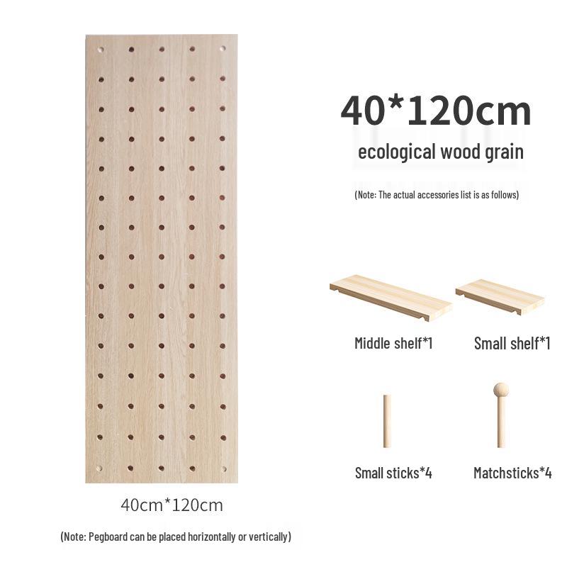 Solid Wood Pegboard Rack: Wall-Mounted & Desktop Storage Display for Entrance Hallway