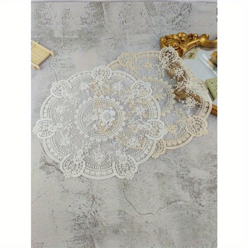 1 Stück Vintage Häkelspitze Tischdecke, Blumenmuster - Perfekt als Hitzebeständig, Staubschutz für Heißluftfritteuse, Heimdekor Spitze Tischdecke Böhmisches Platzset