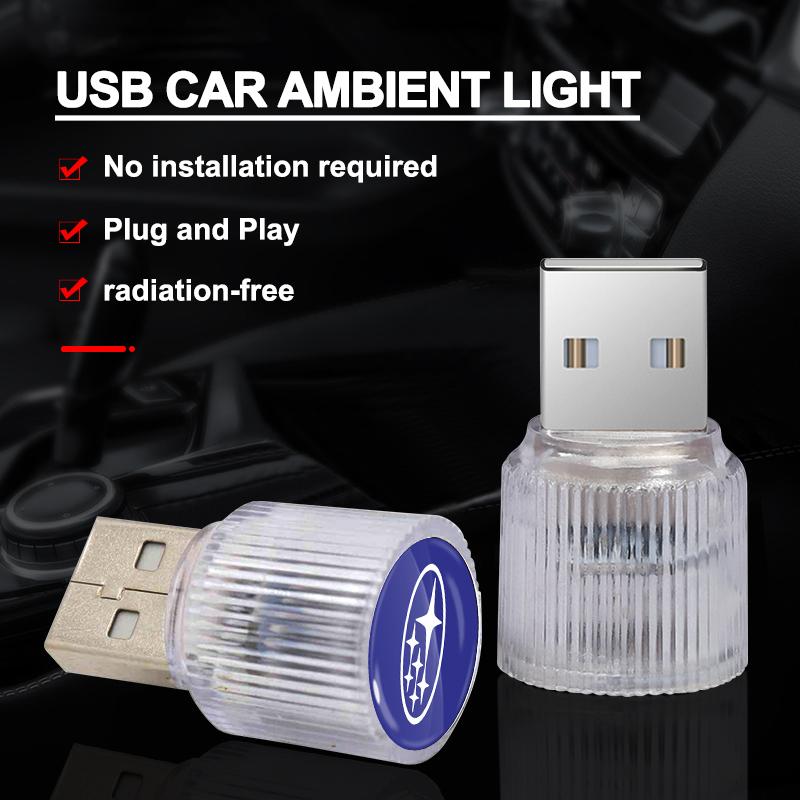 New Car Mini USB LED Ambient Light Plug Decorative Atmosphere Lamp For Subaru Impreza Legacy WRX STI BRZ Forester Ascent Levorg XV