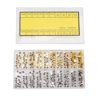 300Pcs Stainless Steel Watch Crown Set with Storage Box Repair Tool Replacement Accessories