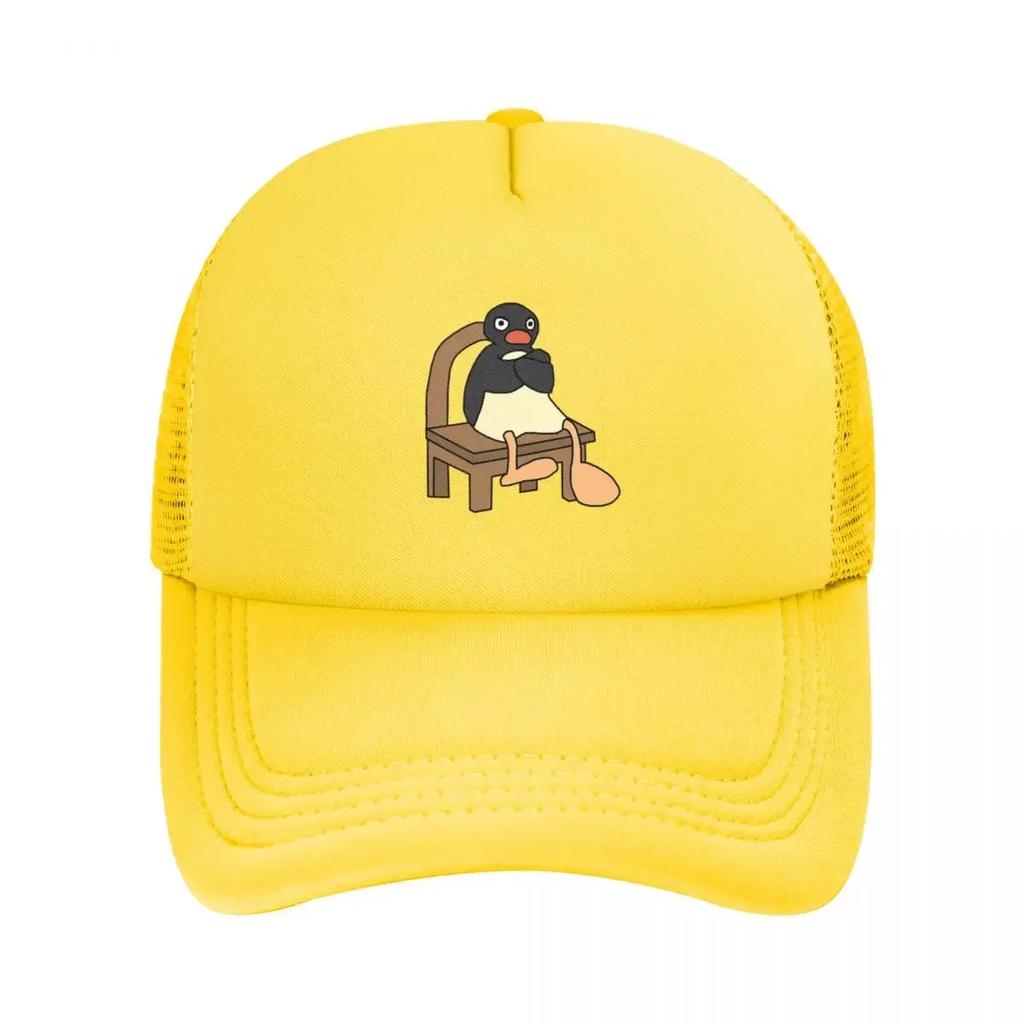 Angry Pingu Mesh Baseball Caps Snapback Fashion Baseball Hats Breathable Casual Casquette Outdoor Unisex