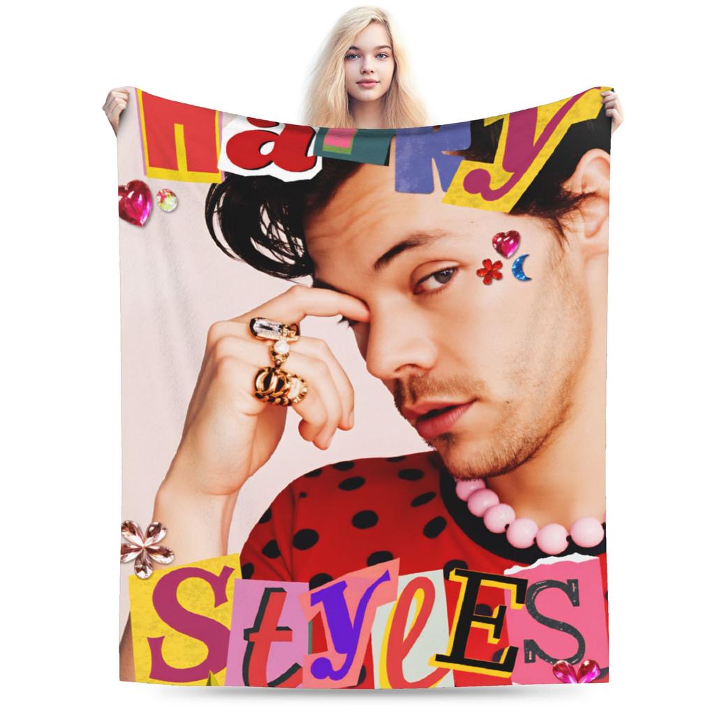 H-Harry Styles Warm Soft Blanket Girls Boys Plush Throw Blanket Graphic Living Room Flannel Bedspread Sofa Bed Cover