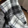 Korean Style Plaid Mohair Scarf - Women's Winter Imitation Cashmere Shawl
