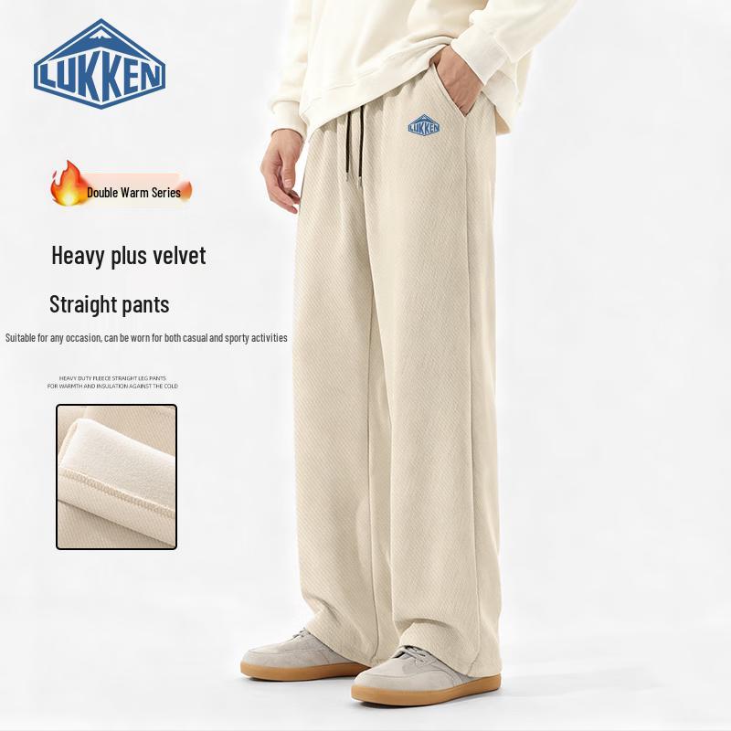 

LUKKEN Men s Fleece-Lined Loose Straight Leg Casual Sport Pants M