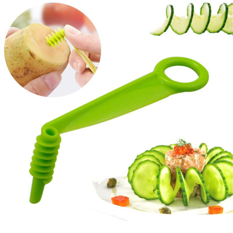 1pcs Spiral Slicer Blade Hand Slicer Cutter Cucumber Carrot Potato Vegetables Knife Kitchen Accessories Tools