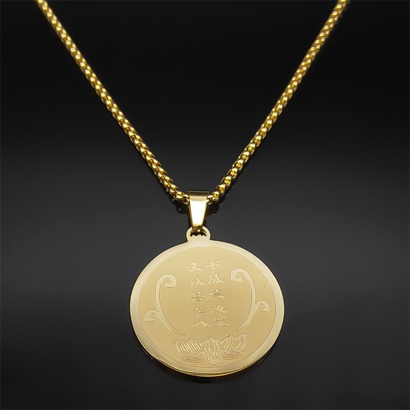 Pendant, Buddhist scriptures, Buddha statues, jewelry, necklace