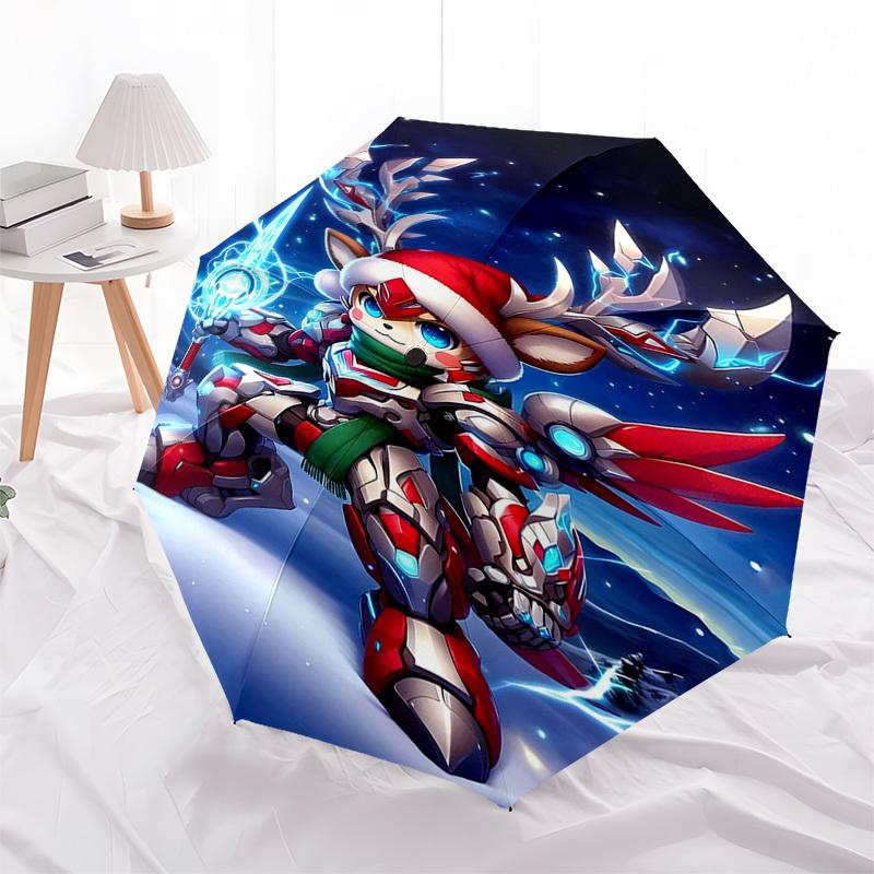 

1pc Cherry Blossom PikachuAutomatic Folding Umbrella with 3-Fold Design, Iron Frame, Outdoor Use, Festival Gift for Fans, Travelers, Daily Use.V018