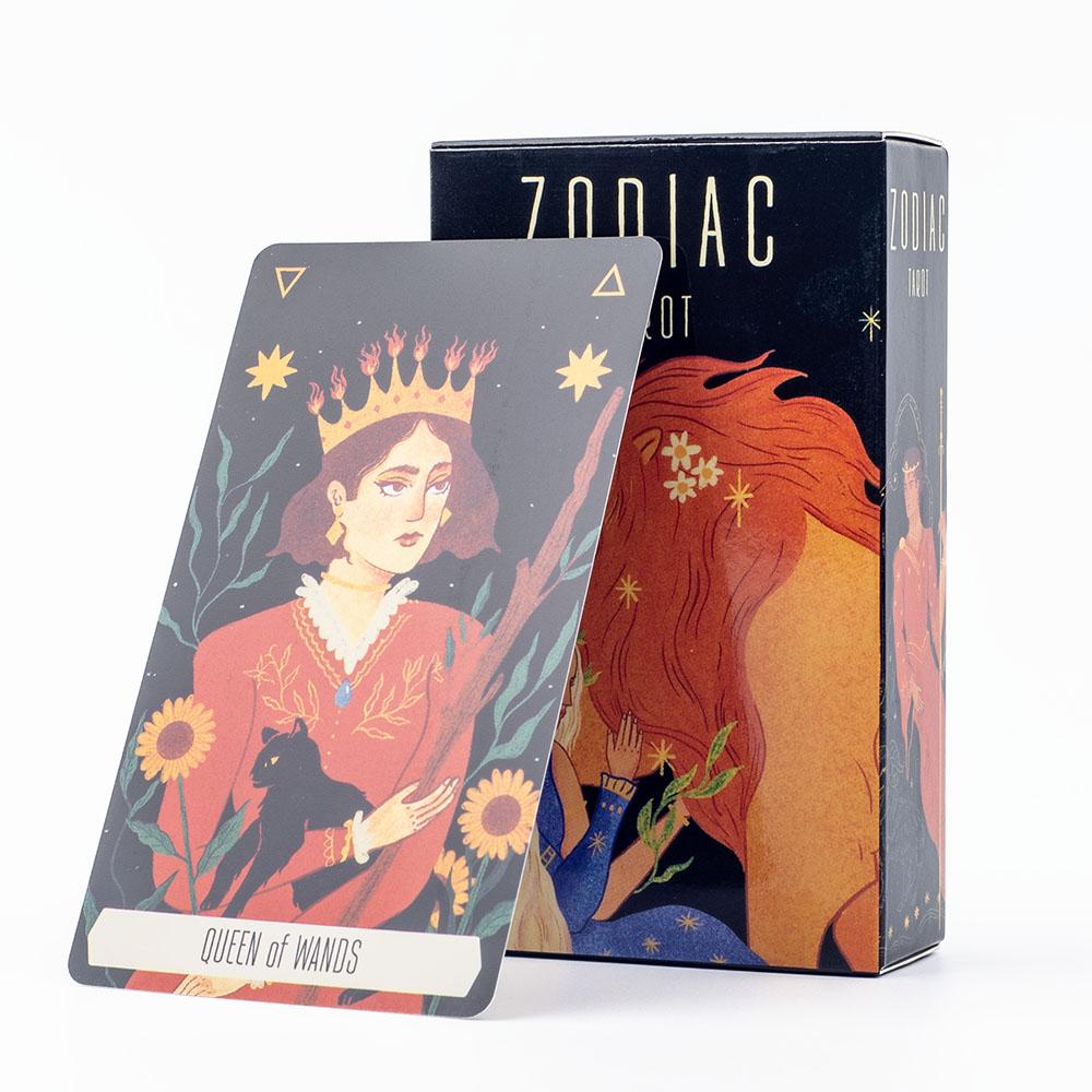 Zodiac Tarot 78-Card Deck Divinatory Path Under the Stars Engaging Board Playing Game for Family Gathering