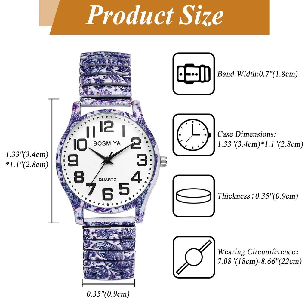 Cute One Size Fits Stylish Analog Stainless Steel Floral Quartz Fashion Accessory Perfect Gift for Bohemian-style Women's Watch, All Display, Band,