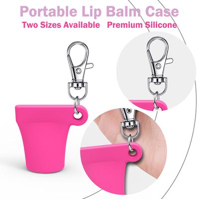 Practical Silicone Keychain Cap Lip Gloss Accessories Portable Durable Holder Keychain Compatible For Lipstick Storage Cap